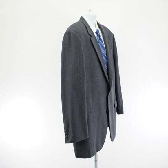 Jos A Bank Wool Blazer 44L Gray Herringbone 2 Button Tagged 46L - Picture 7 of 12